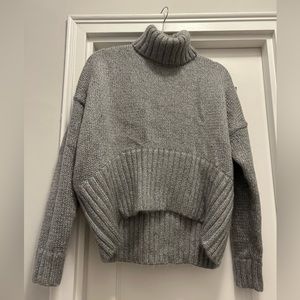 New W/out Tags Michael Kors Collection Grey Shimmer Turtleneck Sweater SzXS $700